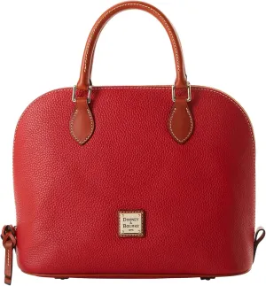 Dooney & Bourke Women's Domed Satchel in Pebble Grain Leather, Large Handbag with Adjustable & Detachable Shoulder Strap