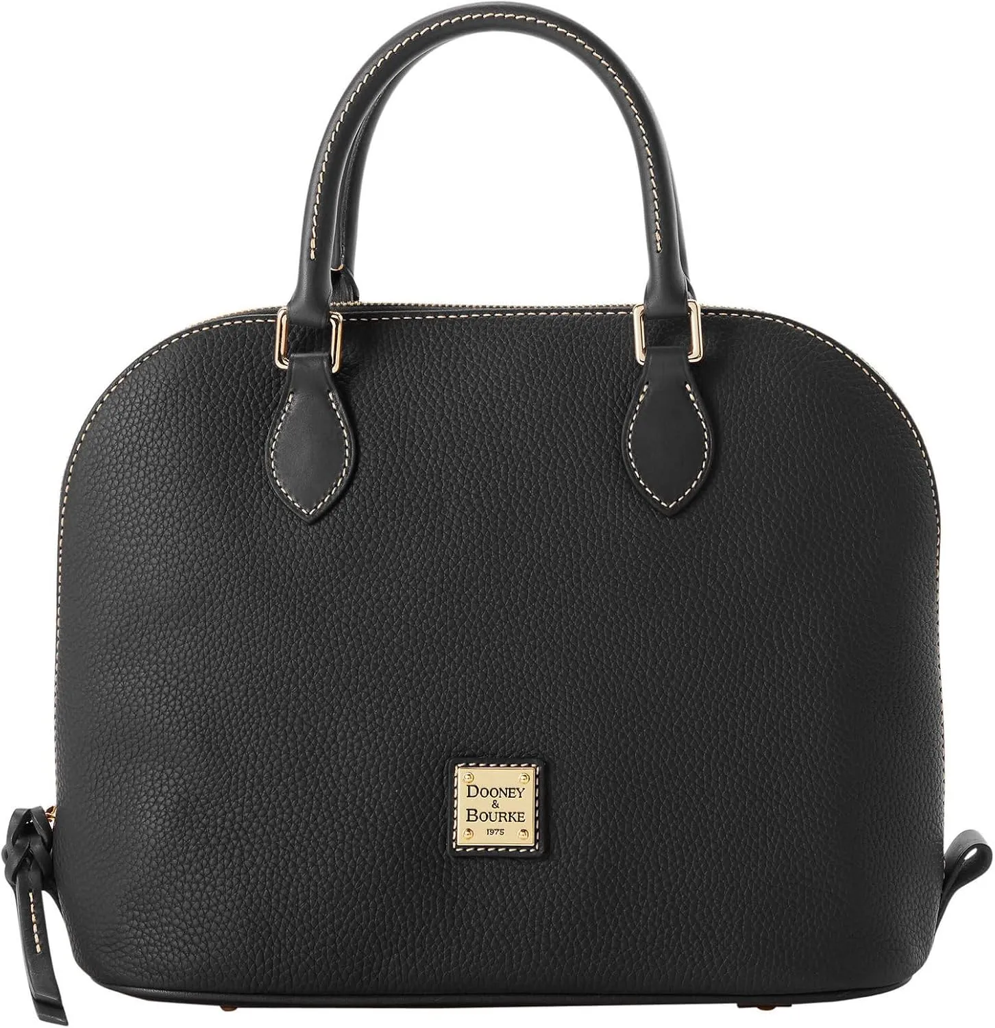 Dooney & Bourke Women's Domed Satchel in Pebble Grain Leather, Large Handbag with Adjustable & Detachable Shoulder Strap