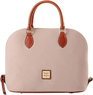 Dooney & Bourke Women's Domed Satchel in Pebble Grain Leather, Large Handbag with Adjustable & Detachable Shoulder Strap