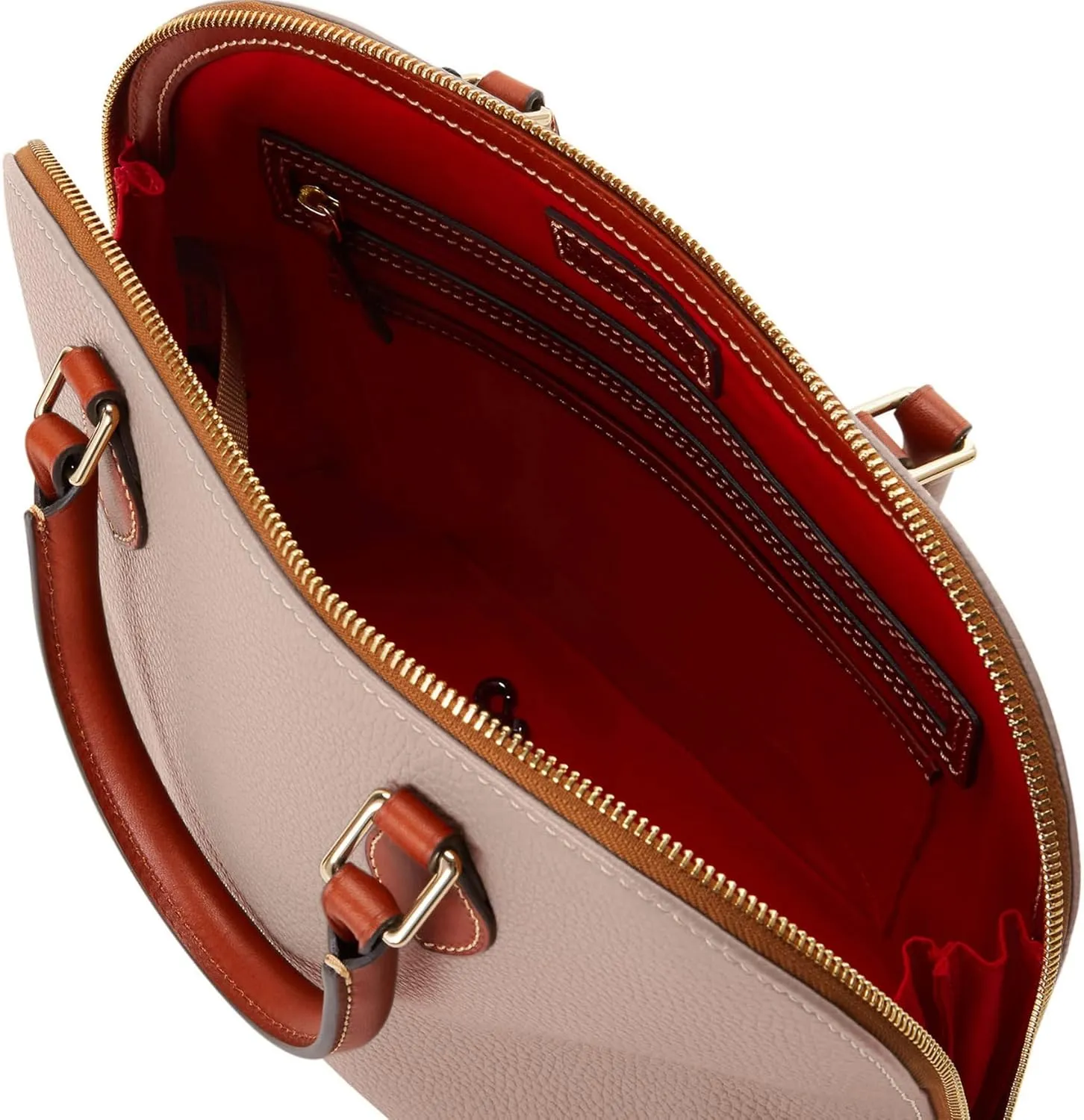 Dooney & Bourke Women's Domed Satchel in Pebble Grain Leather, Large Handbag with Adjustable & Detachable Shoulder Strap