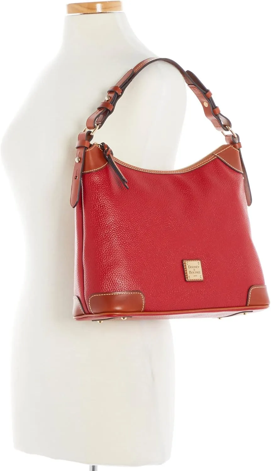 Dooney & Bourke Women's Hobo Shoulder Bag in Pebble Grain Leather, Large Handbag with Adjustable Shoulder Strap