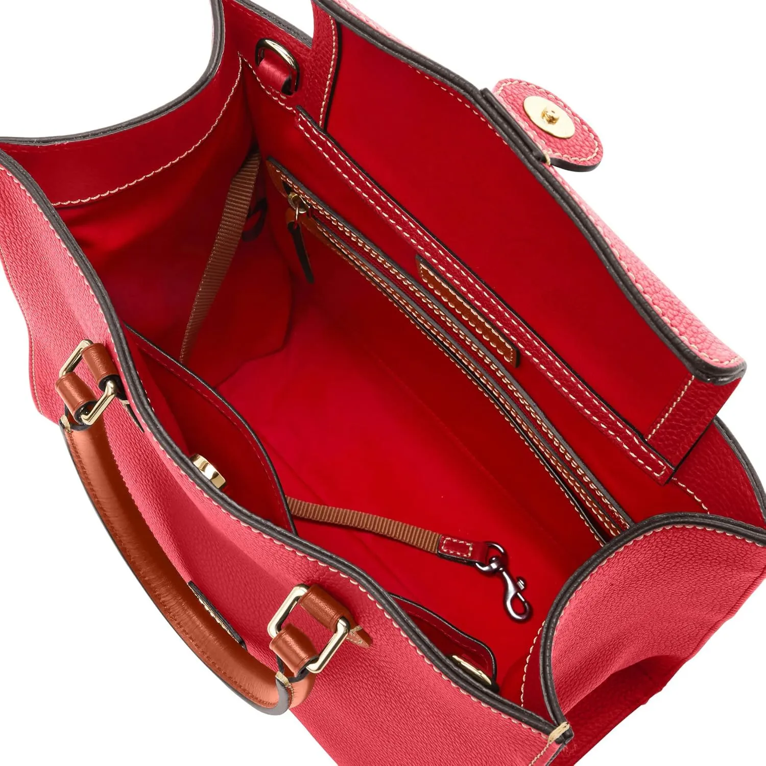 Dooney & Bourke Women's Janine Satchel in Pebble Grain Leather, Large Handbag with Adjustable & Detachable Shoulder Strap