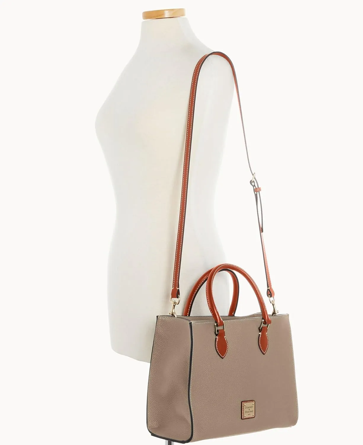 Dooney & Bourke Women's Janine Satchel in Pebble Grain Leather, Large Handbag with Adjustable & Detachable Shoulder Strap
