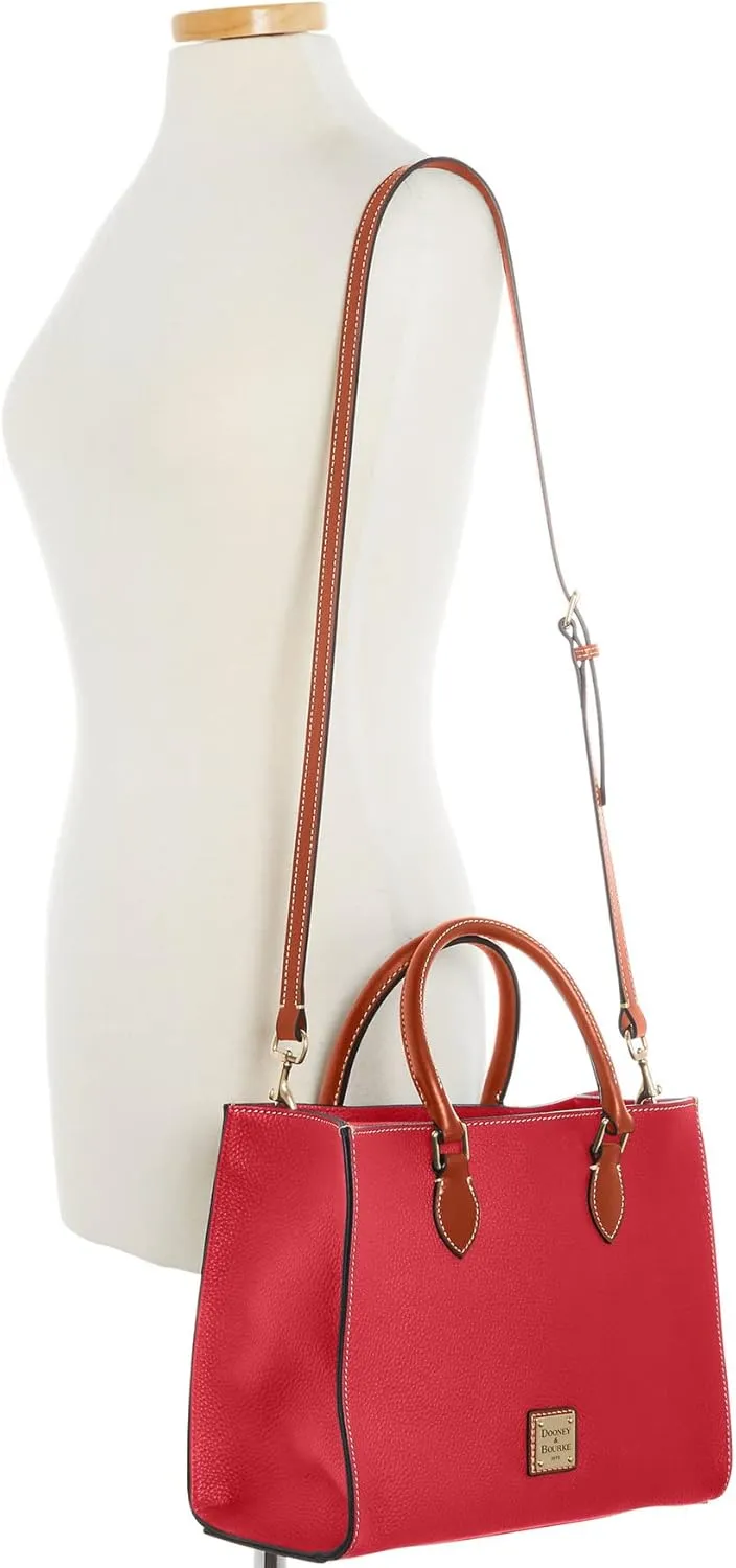 Dooney & Bourke Women's Janine Satchel in Pebble Grain Leather, Large Handbag with Adjustable & Detachable Shoulder Strap