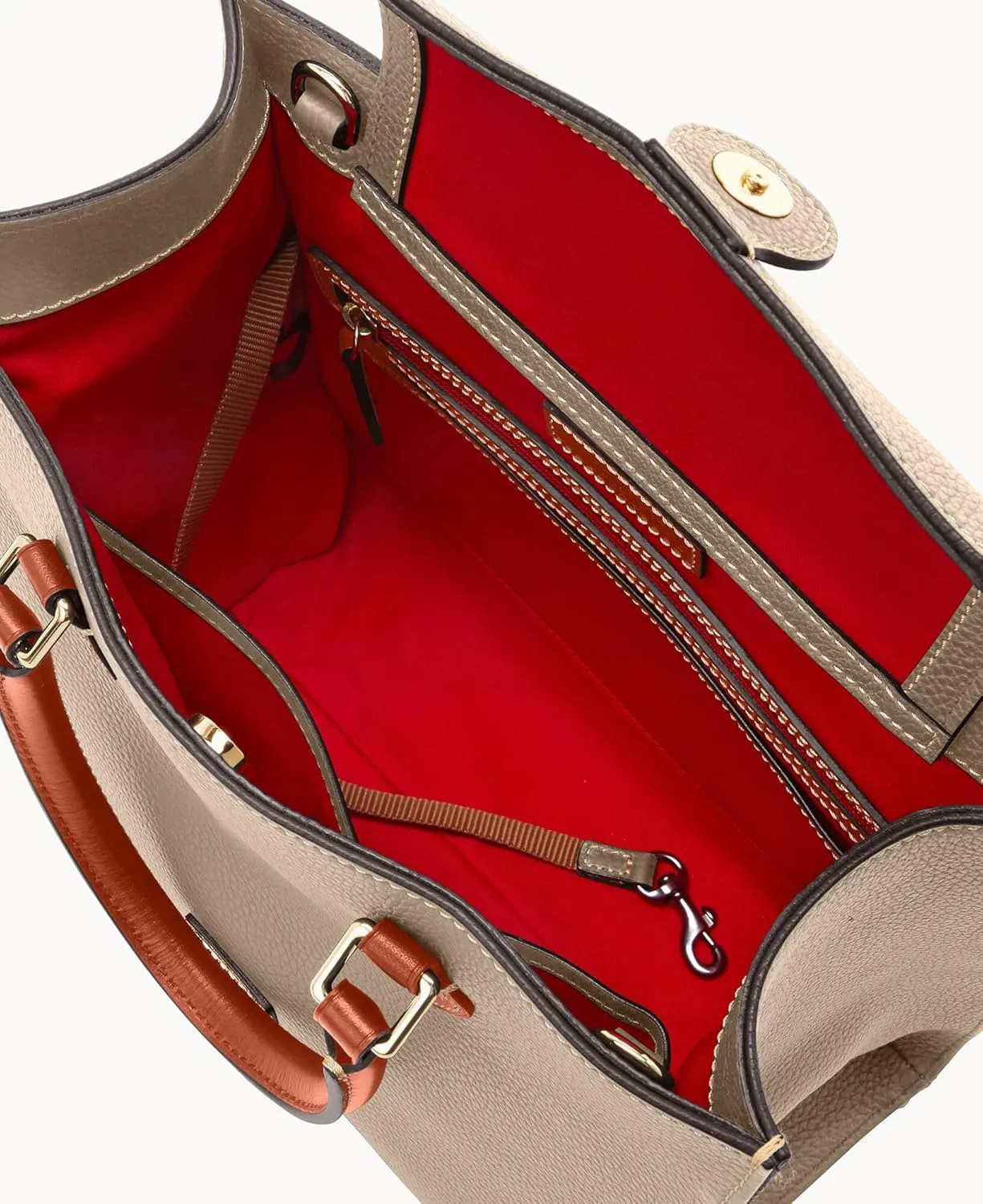 Dooney & Bourke Women's Janine Satchel in Pebble Grain Leather, Large Handbag with Adjustable & Detachable Shoulder Strap