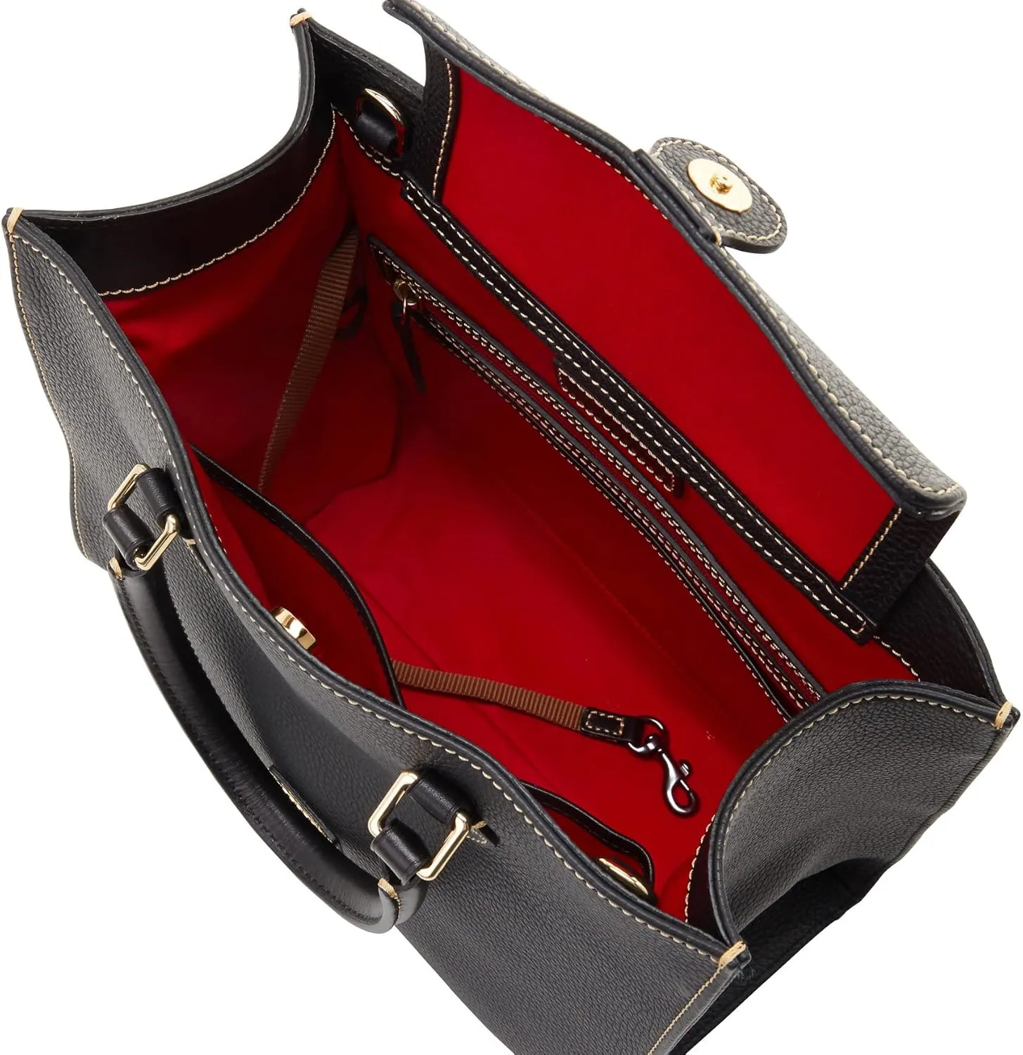 Dooney & Bourke Women's Janine Satchel in Pebble Grain Leather, Large Handbag with Adjustable & Detachable Shoulder Strap