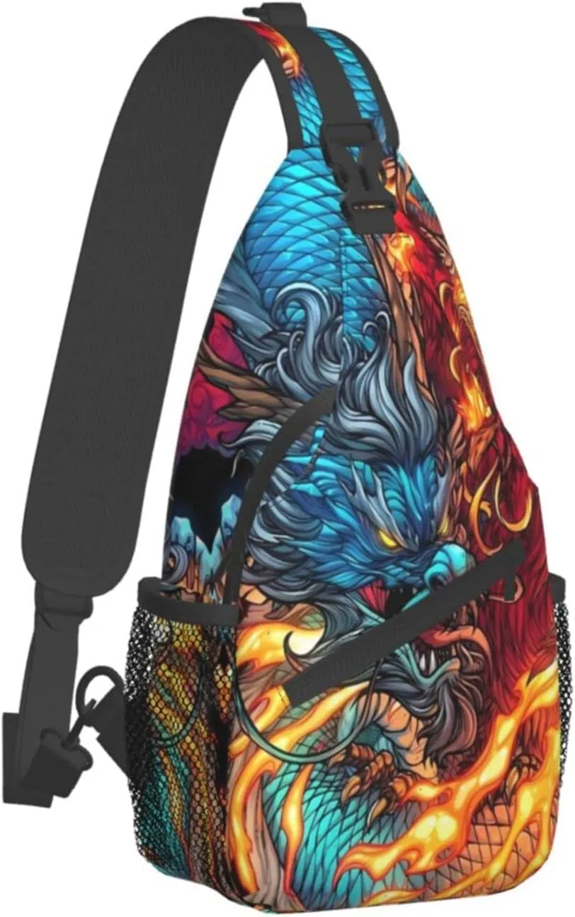 Dragon Pattern Crossbody Bag Crossbody Backpack Sling Backpack Shoulder Bag Chest Bag Sling Bag For Women Men