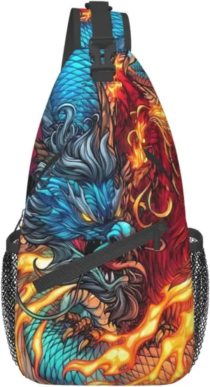 Dragon Pattern Crossbody Bag Crossbody Backpack Sling Backpack Shoulder Bag Chest Bag Sling Bag For Women Men