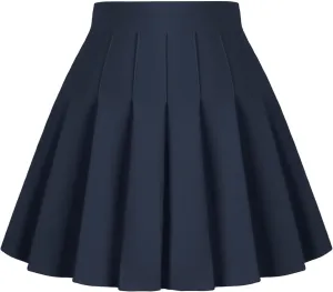 Dressever Women's Pleated Skirts Mini Skater Basic Skirt High Waist Tennis Skirt School Uniform Cheerleader Skirts