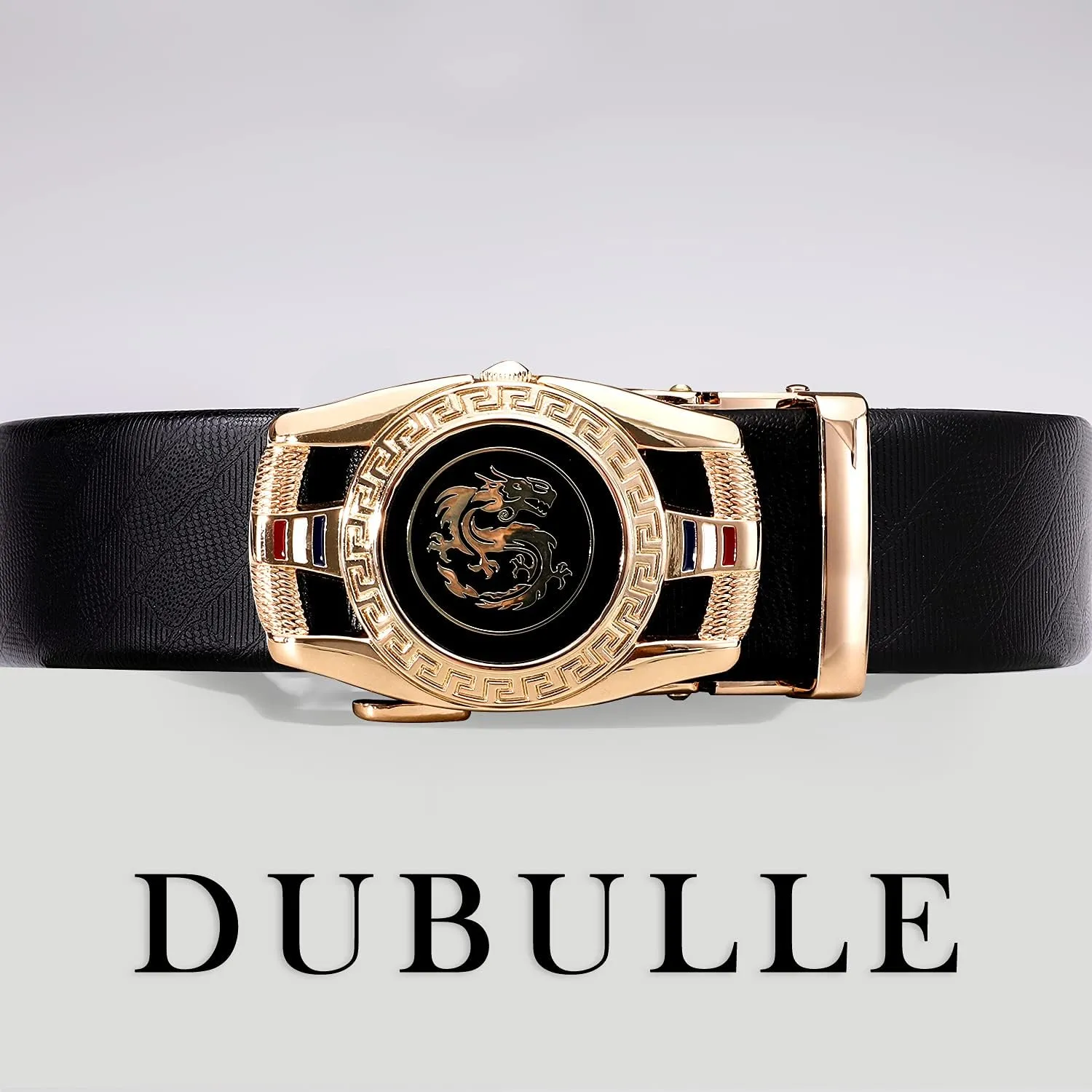 Dubulle Designer Mens Belts, Sliding Automatic Buckle Ratchet Dress Belt TOP Genuine Leather Strap Gifts