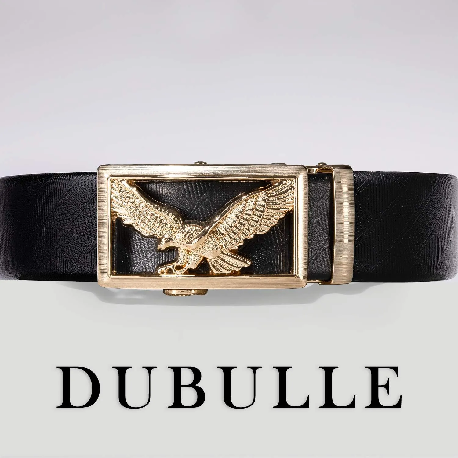 Dubulle Designer Mens Belts, Sliding Automatic Buckle Ratchet Dress Belt TOP Genuine Leather Strap Gifts