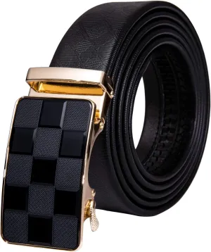 Dubulle Designer Mens Belts, Sliding Automatic Buckle Ratchet Dress Belt TOP Genuine Leather Strap Gifts