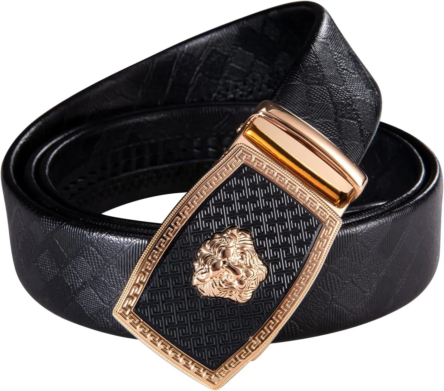Dubulle Designer Mens Belts, Sliding Automatic Buckle Ratchet Dress Belt TOP Genuine Leather Strap Gifts