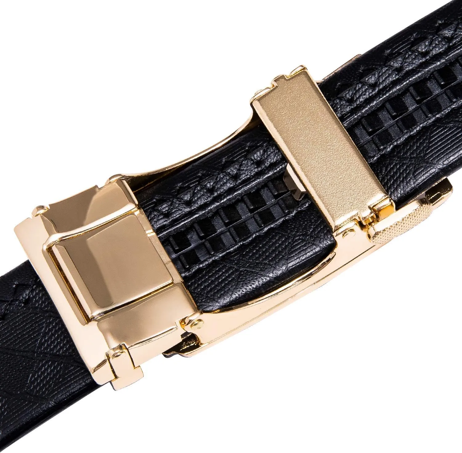 Dubulle Designer Mens Belts, Sliding Automatic Buckle Ratchet Dress Belt TOP Genuine Leather Strap Gifts