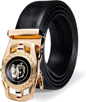 Dubulle Designer Mens Belts, Sliding Automatic Buckle Ratchet Dress Belt TOP Genuine Leather Strap Gifts