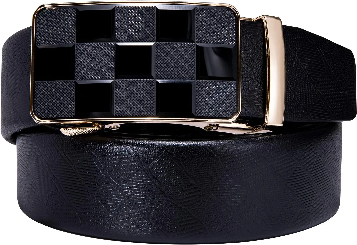 Dubulle Designer Mens Belts, Sliding Automatic Buckle Ratchet Dress Belt TOP Genuine Leather Strap Gifts