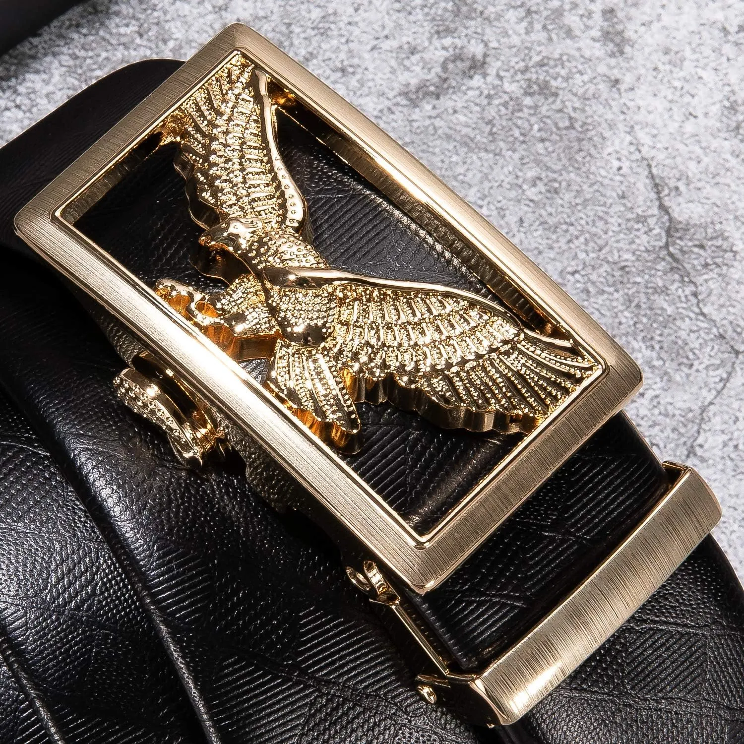 Dubulle Designer Mens Belts, Sliding Automatic Buckle Ratchet Dress Belt TOP Genuine Leather Strap Gifts