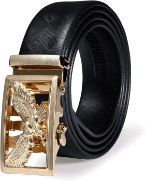 Dubulle Designer Mens Belts, Sliding Automatic Buckle Ratchet Dress Belt TOP Genuine Leather Strap Gifts