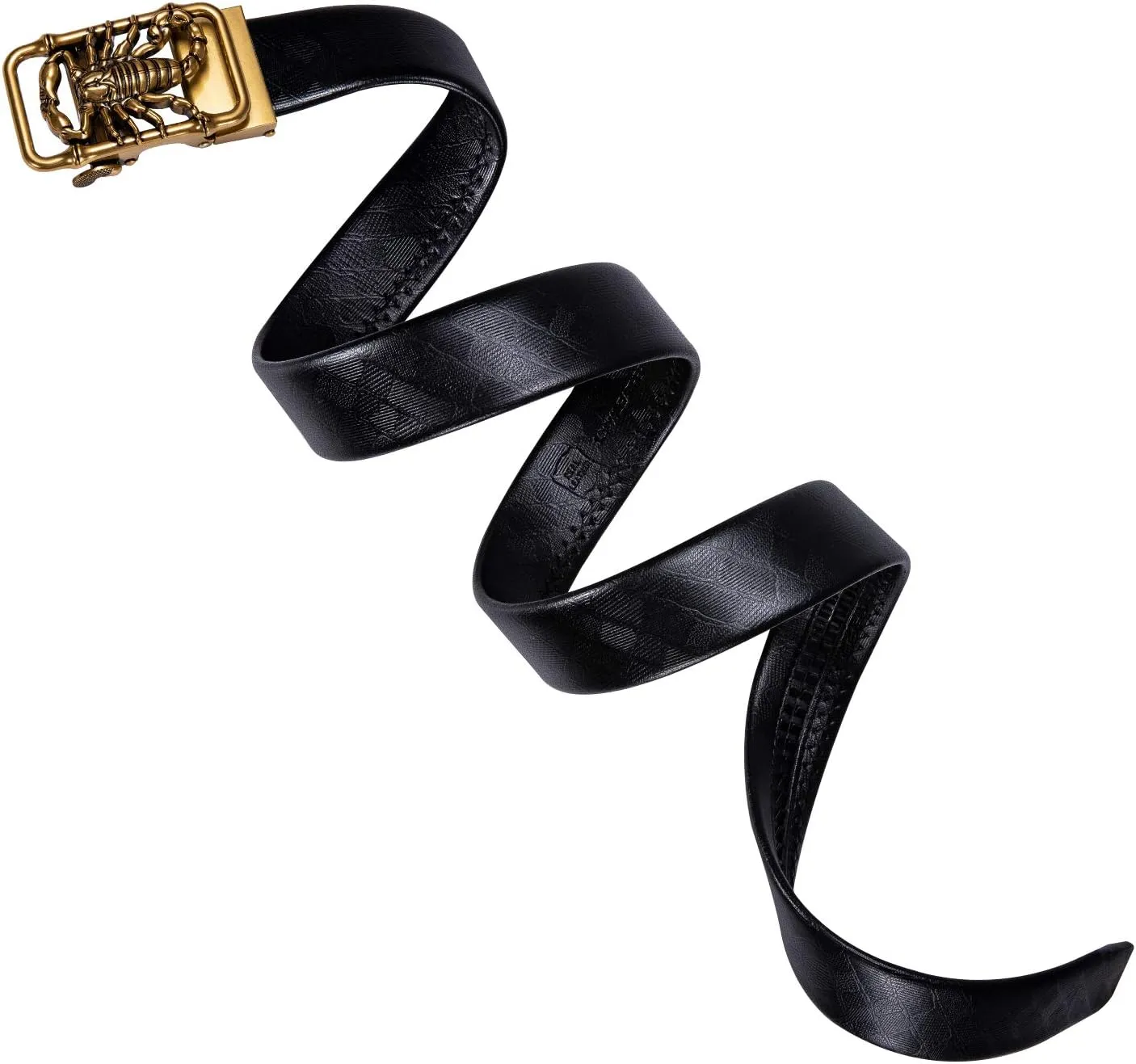Dubulle Designer Ratchet Belt for Men Leather Fashion Adjustable Automatic Buckle Sliding Removable Dress Casual