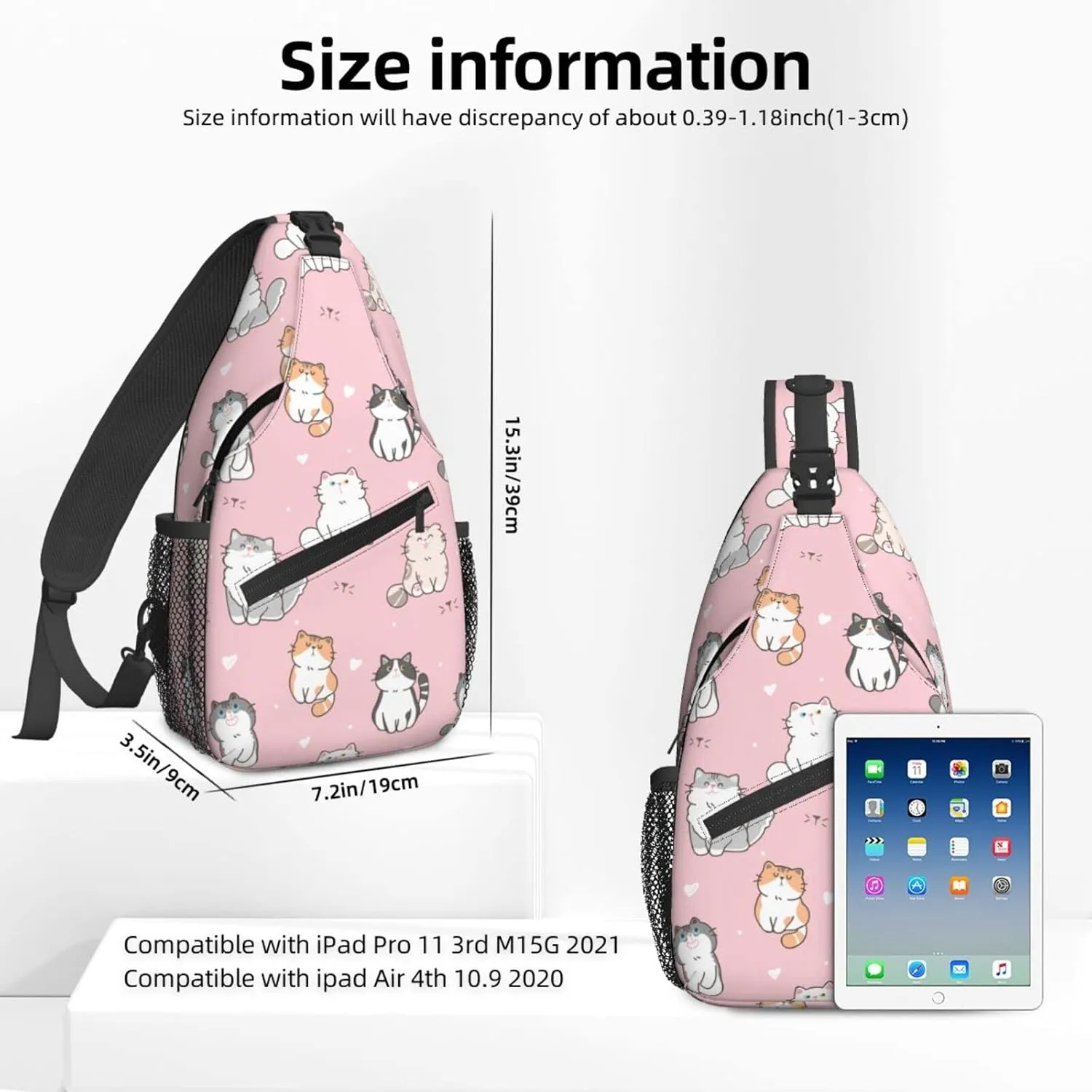 Dujiea Crossbody Backpack For Men Women Sling Bag, Cute Cartoon Cat Chest Bag Shoulder Bag Lightweight One Strap Backpack Multipurpose Travel Hiking Daypack