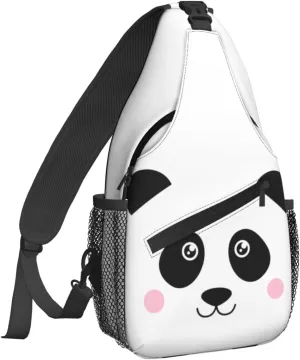 Dujiea Crossbody Backpack For Men Women Sling Bag, Cute Panda Bear Chest Bag Shoulder Bag Lightweight One Strap Backpack Multipurpose Travel Hiking Daypack