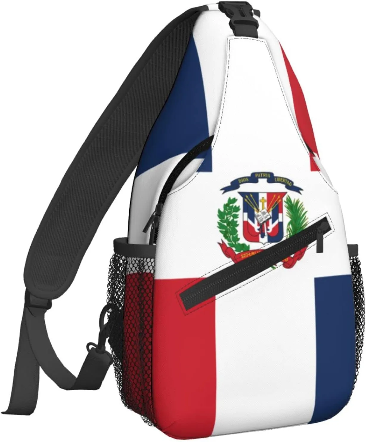 Dujiea Crossbody Backpack For Men Women Sling Bag, Flag Of Dominican Republic Chest Bag Shoulder Bag Lightweight One Strap Backpack Multipurpose Travel Hiking Daypack