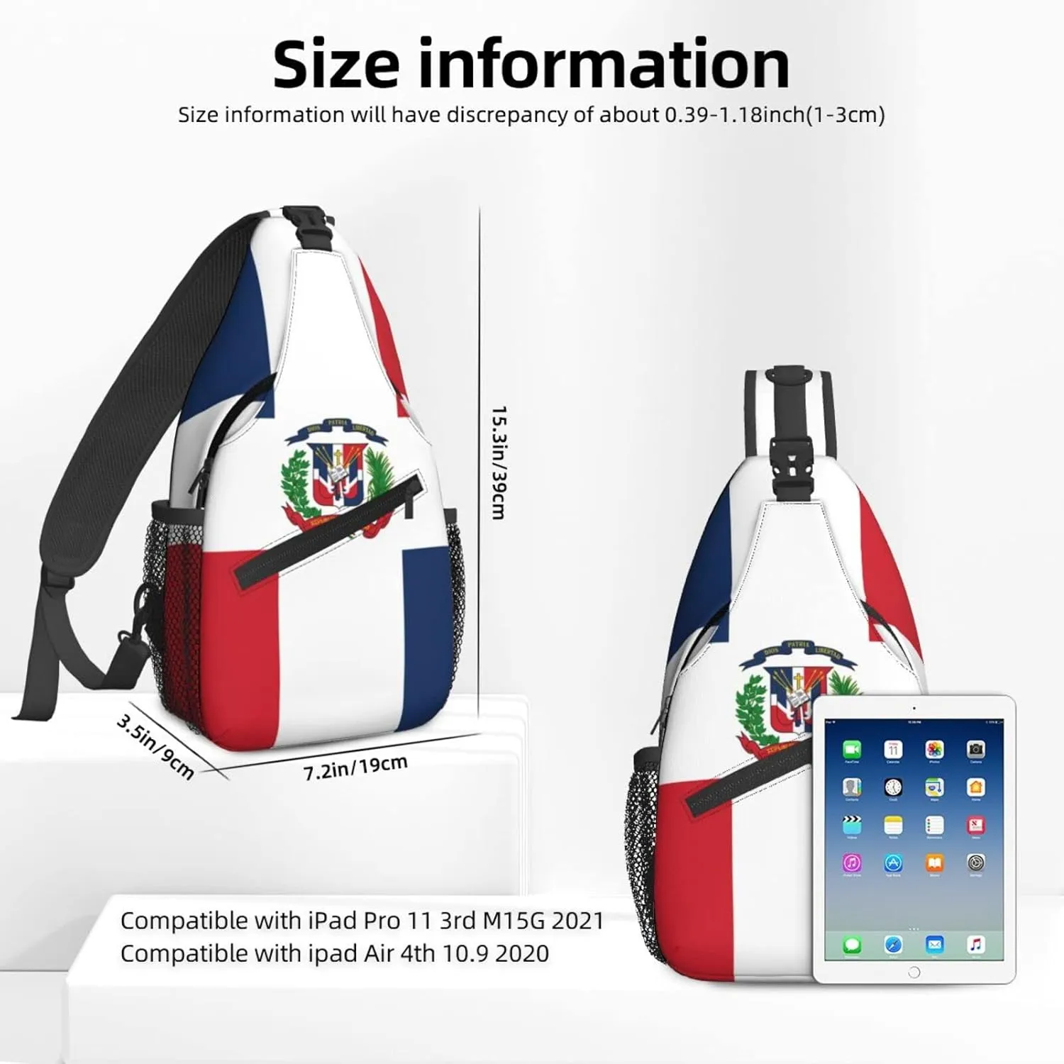 Dujiea Crossbody Backpack For Men Women Sling Bag, Flag Of Dominican Republic Chest Bag Shoulder Bag Lightweight One Strap Backpack Multipurpose Travel Hiking Daypack