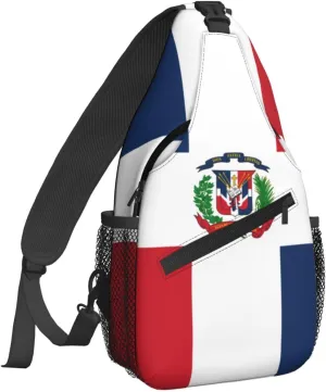 Dujiea Crossbody Backpack For Men Women Sling Bag, Flag Of Dominican Republic Chest Bag Shoulder Bag Lightweight One Strap Backpack Multipurpose Travel Hiking Daypack