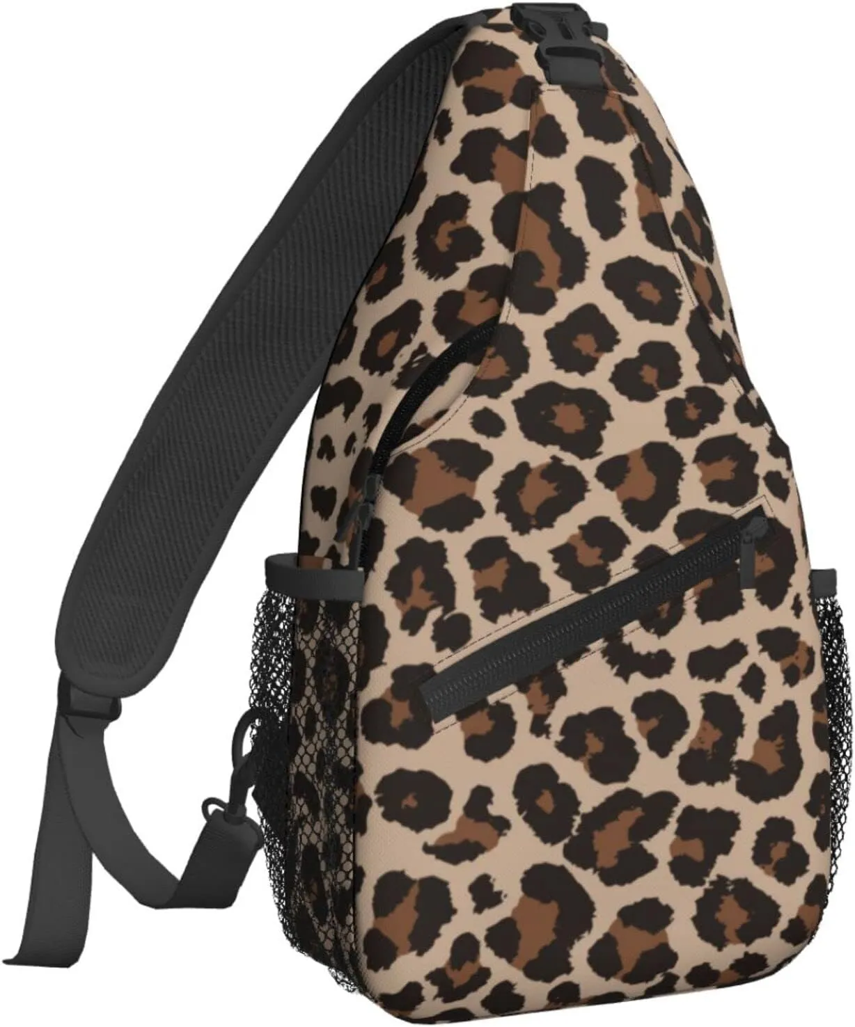 Dujiea Crossbody Backpack For Men Women Sling Bag, Leopard Pattern Chest Bag Shoulder Bag Lightweight One Strap Backpack Multipurpose Travel Hiking Daypack