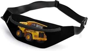 Dump Truck Crossbody Fanny Pack Waist Packs Adjustable Shoulder Bags Sling Bag for Hiking Running Cycling