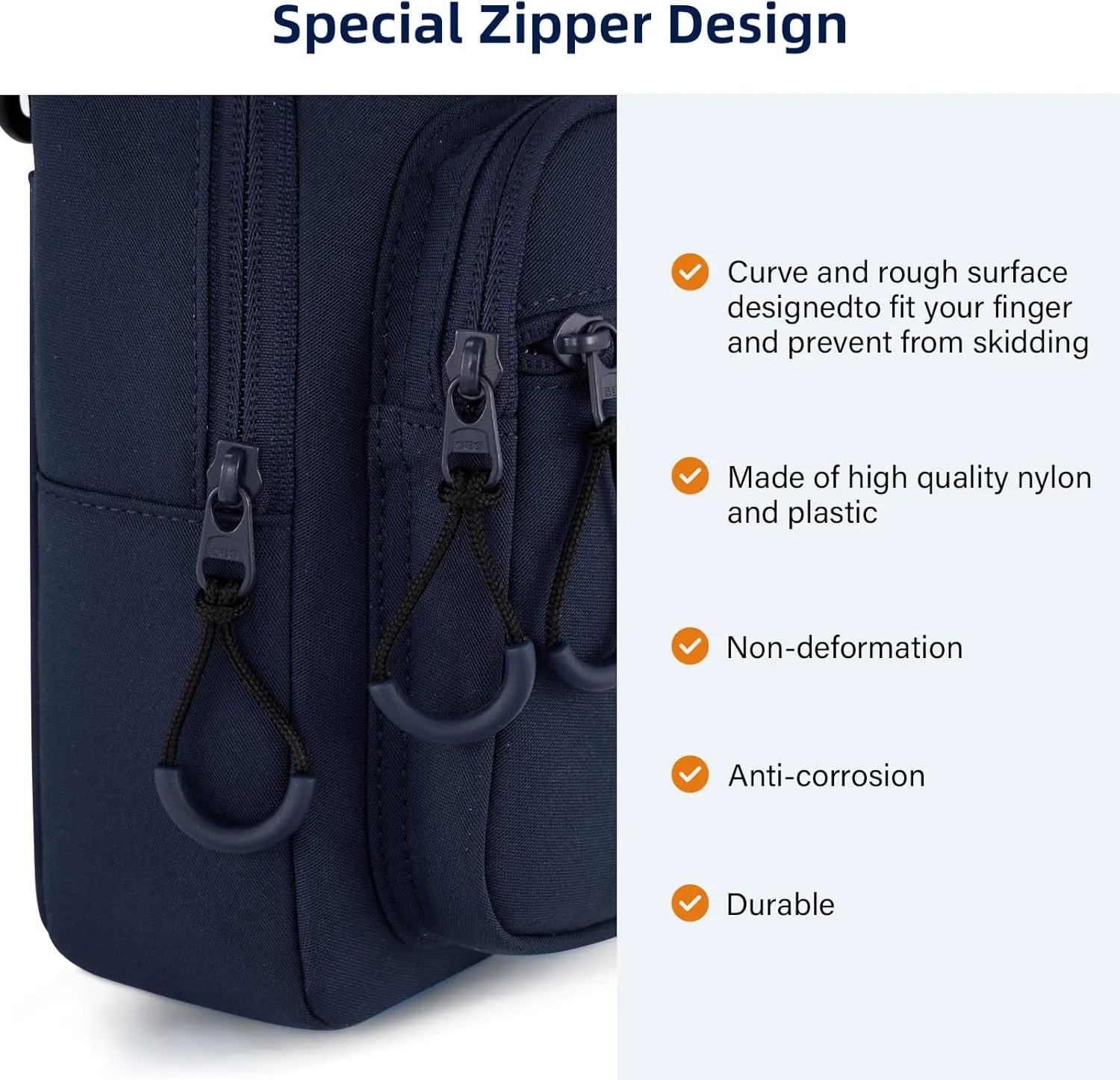 Durable Crossbody Bag for Men and Women Adjustable Shoulder Sling Bag with Multiple Zipper Pockets Unisex Daypack