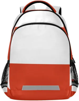 Dussdil Poland Flag Kid's Backpack Backpacks for Boys Girls, 16 inch Casual Daypack Back Pack Laptop Bag Double Zipper Travel Bags with Adjustable Shoulder Strap