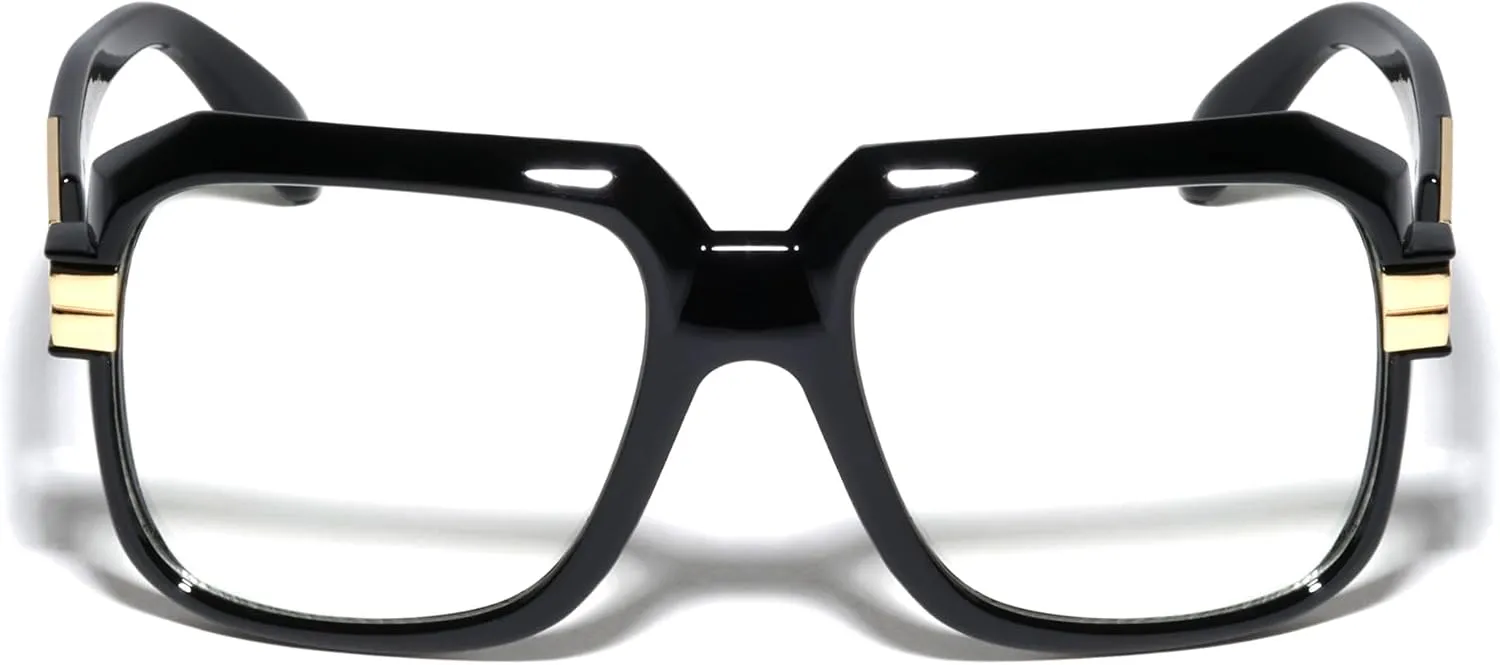 Dweebzilla Gazelle Emcee Oversized Square Sunglasses w/Clear Lenses