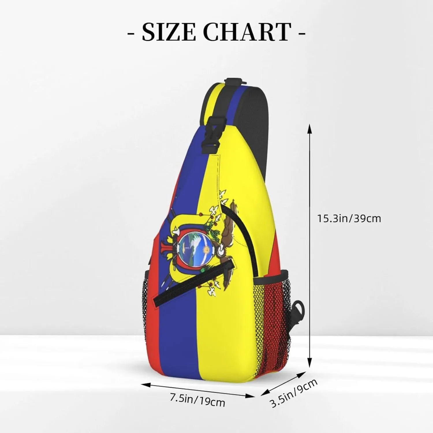 Ecuador Ecuadorian Flag Crossbody Bag Cross Chest Bag Adjustable Sling Backpack Sports Gym Shoulder Bags Travel Cycling Daypack Diagonally Casual Rucksack