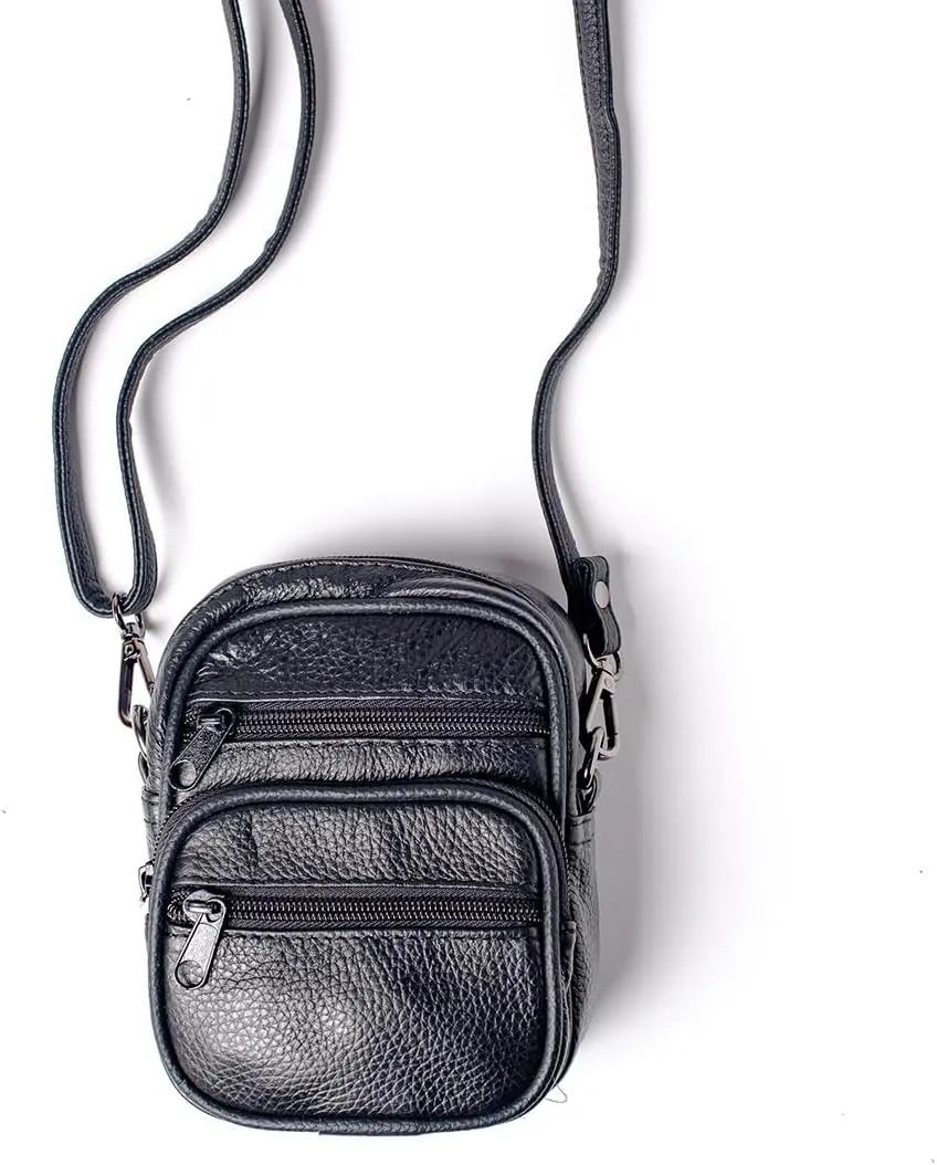 Edc Pouch Belt Bag For Men Small Hip Bag Leather Belt Bag Leather Pouch Phone Holster For Men Belt Phone Pouch Tactical Pouch Small Leather Pouch (Black PJ4, Medium)