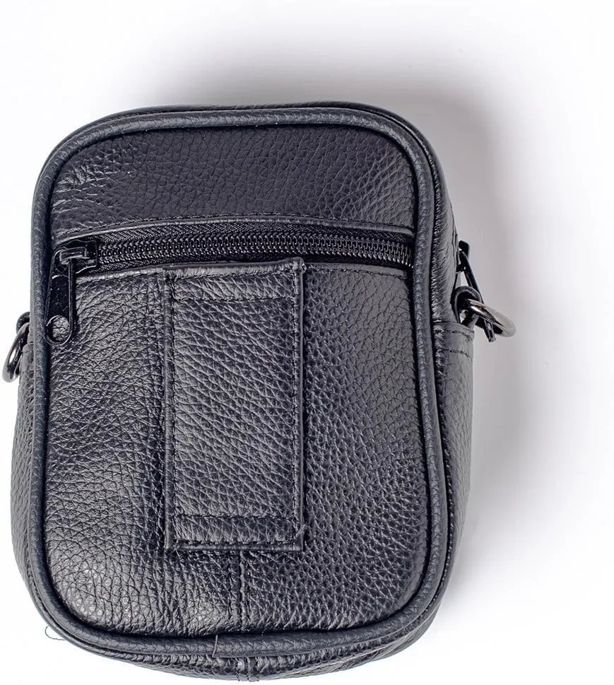 Edc Pouch Belt Bag For Men Small Hip Bag Leather Belt Bag Leather Pouch Phone Holster For Men Belt Phone Pouch Tactical Pouch Small Leather Pouch (Black PJ4, Medium)