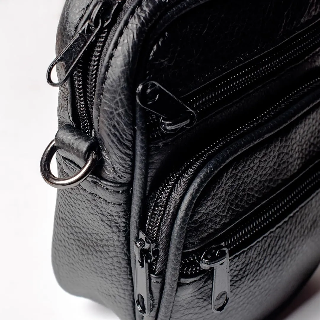 Edc Pouch Belt Bag For Men Small Hip Bag Leather Belt Bag Leather Pouch Phone Holster For Men Belt Phone Pouch Tactical Pouch Small Leather Pouch (Black PJ4, Medium)