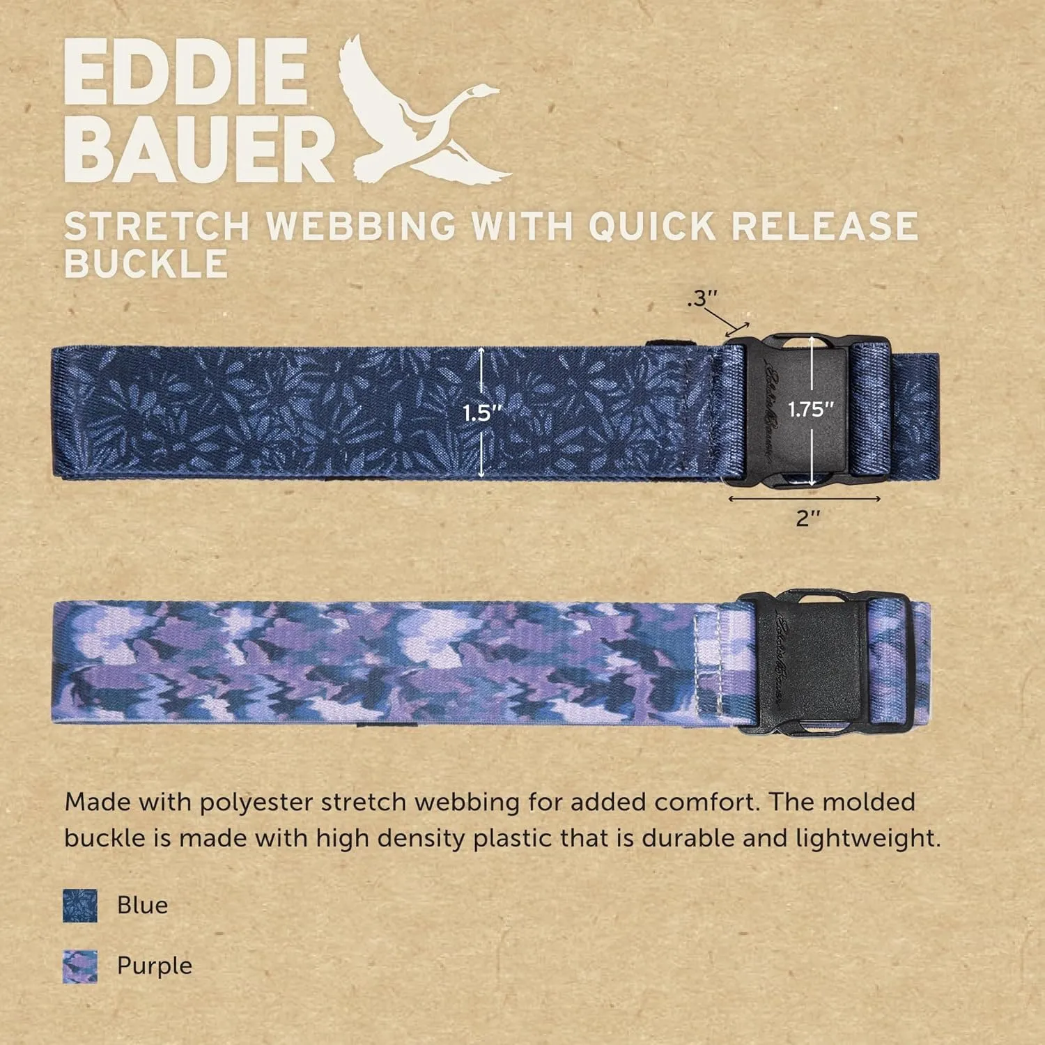 Eddie Bauer Women's Active Stretch Webbing Belts