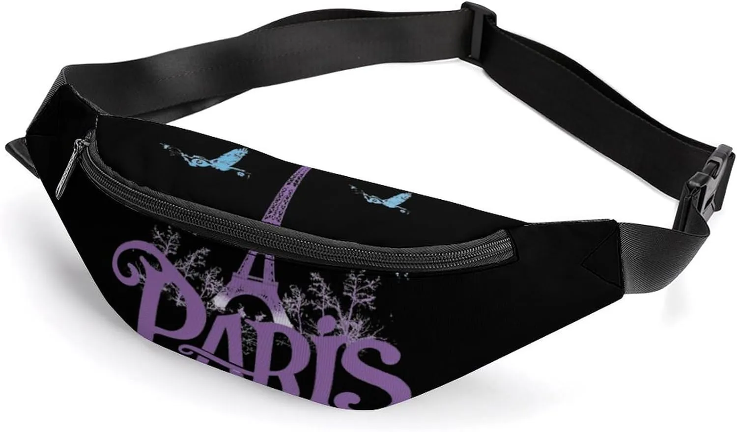 Eiffel Tower Paris Crossbody Fanny Pack Waist Packs Adjustable Shoulder Bags Sling Bag for Hiking Running Cycling
