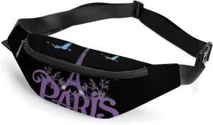 Eiffel Tower Paris Crossbody Fanny Pack Waist Packs Adjustable Shoulder Bags Sling Bag for Hiking Running Cycling