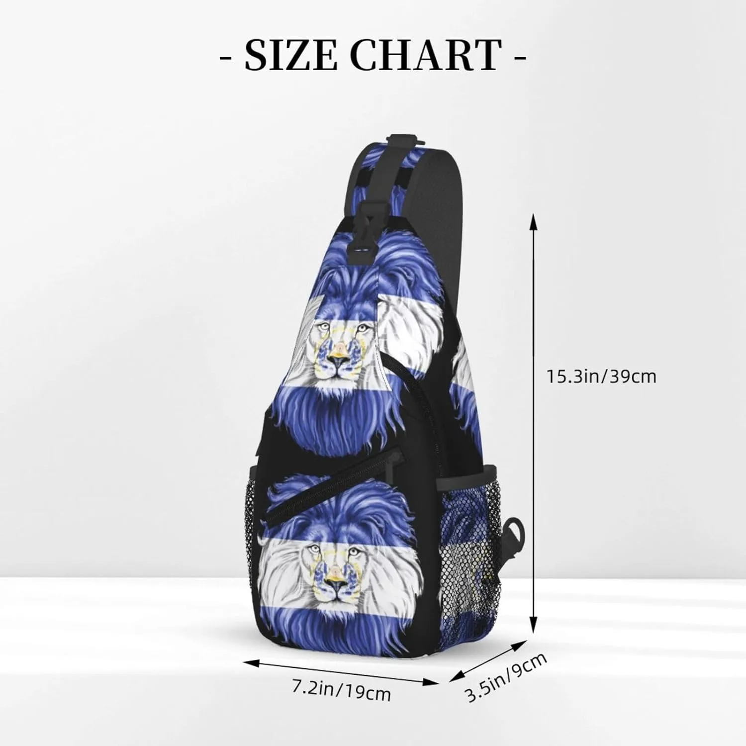 El Salvador Flag Salvadoran Lion Chest Sling Bag Crossbody Shoulder Backpack Bag Gym Cycling Daypack Travel Hiking Cross Bag