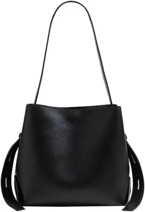 Elegant PU Leather Large Bucket Tote Shoulder & Crossbody Hobo Top-Handle Handbag Purse for Women's Fashion Style