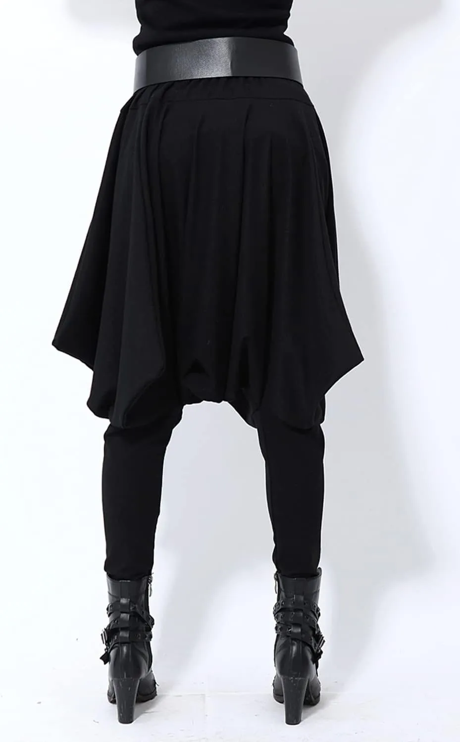 ellazhu Women Casual Loose Baggy Elastic Waist Harem Pants GY508 A