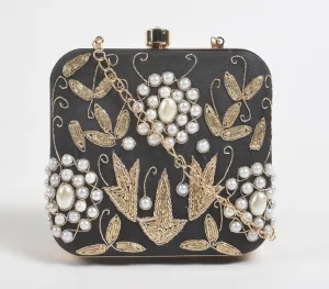 Embroidered Glass Beads Ornate Clutch Bag