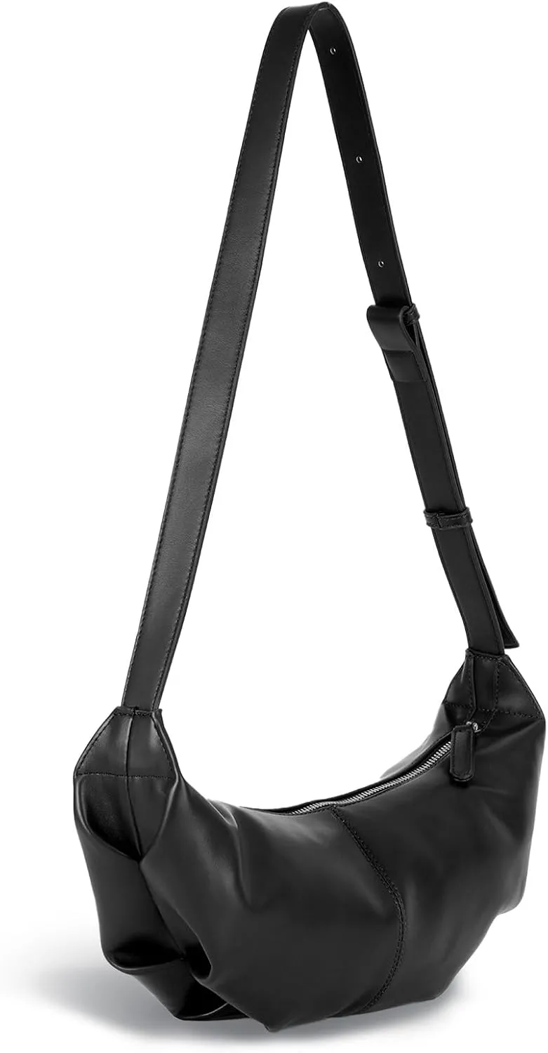 Emprier Crescent Crossbody Bag for Women PU Leather Dumpling Shoulder bag Trendy Hobo Purse