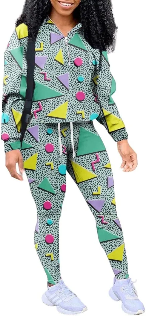 EOSIEDUR Women's Two Piece Outfits Zipper Jacket Pullover and Elastic Waistband Pants with Pockets Sweatsuit Tracksuit Sets