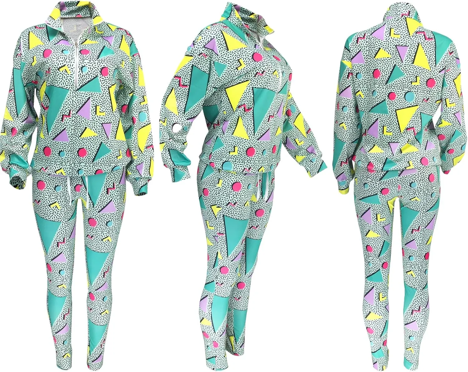 EOSIEDUR Women's Two Piece Outfits Zipper Jacket Pullover and Elastic Waistband Pants with Pockets Sweatsuit Tracksuit Sets
