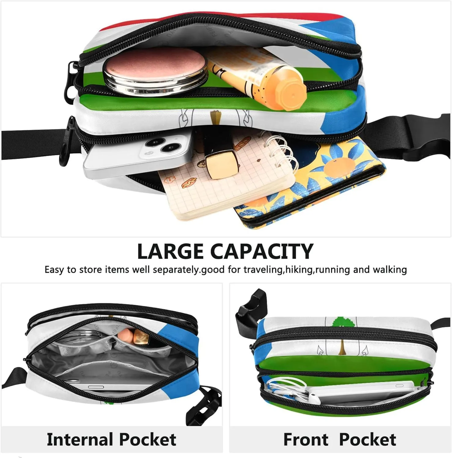 Equatorial Guinea Flag National Womens Fanny Pack Waterproof Hip Bag Belt Purse Cute Waist Pack for Women