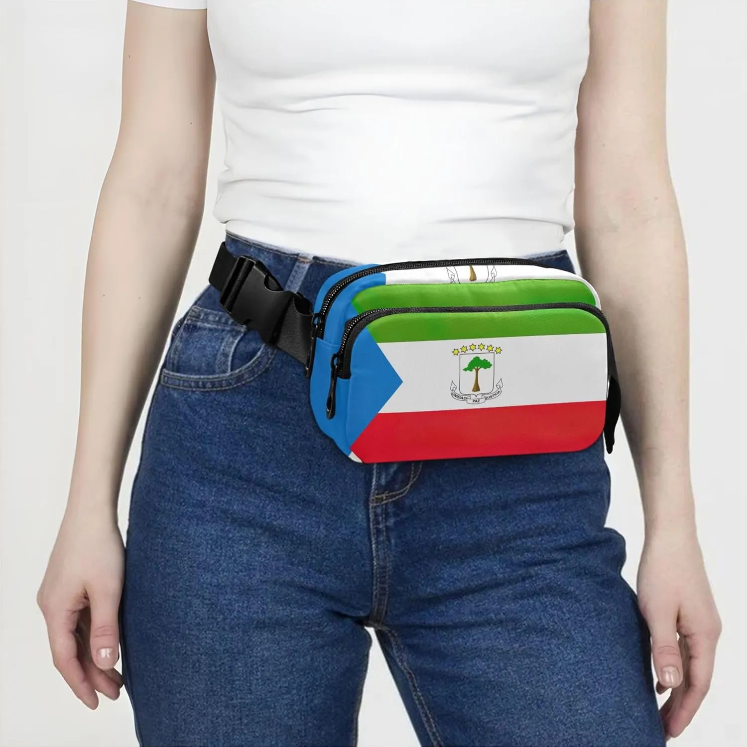 Equatorial Guinea Flag National Womens Fanny Pack Waterproof Hip Bag Belt Purse Cute Waist Pack for Women