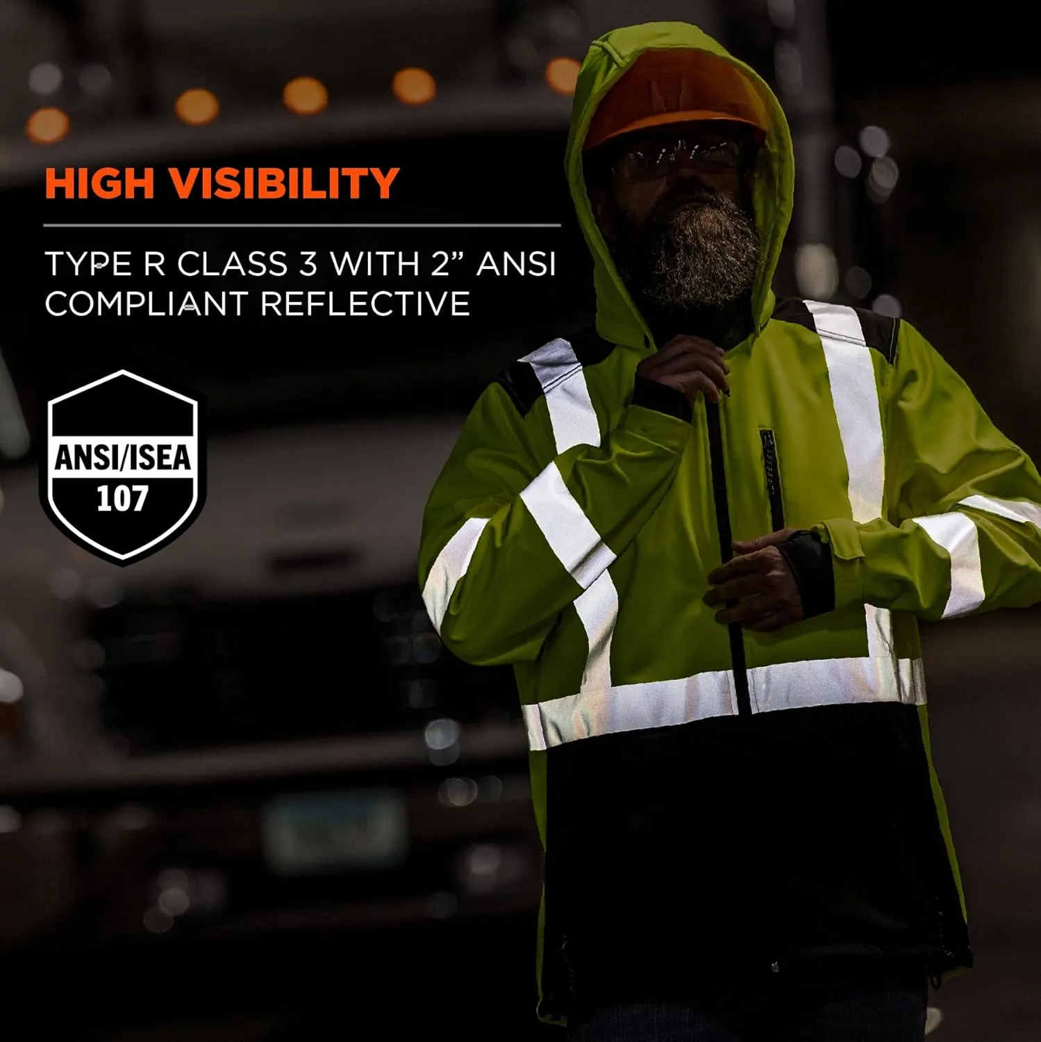 Ergodyne Unisex Hi-Vis Softshell Water-Resistant Jacket, Lime, X-Large US